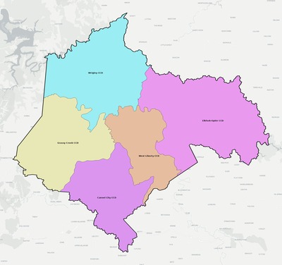 Morgan County KY townships and subdivisions map