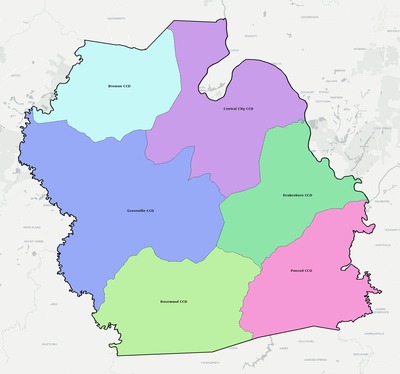 Muhlenberg County KY townships and subdivisions map