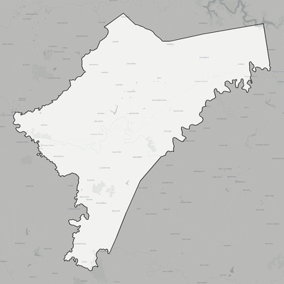 Nelson County KY county basemap context