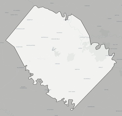 Nicholas County KY county basemap context