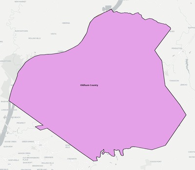 Oldham County KY school district boundaries map