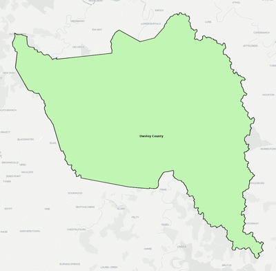 Owsley County KY school district boundaries map