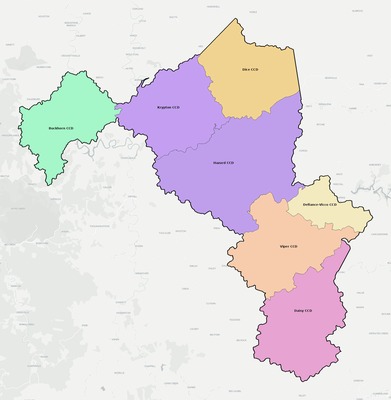 Perry County KY townships and subdivisions map