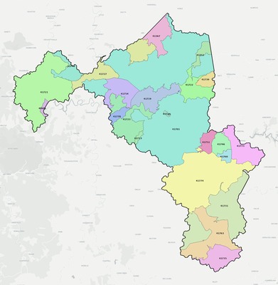 Perry County KY ZIP code boundaries map