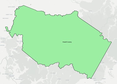 Powell County KY school district boundaries map