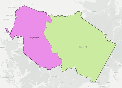 Powell County KY townships and subdivisions map