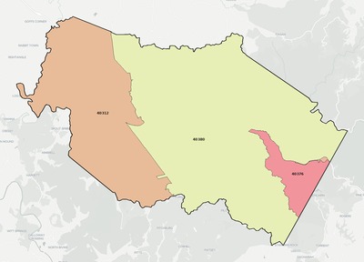 Powell County KY ZIP code boundaries map