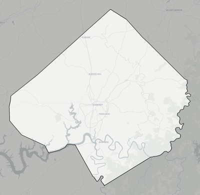 Pulaski County KY county basemap context