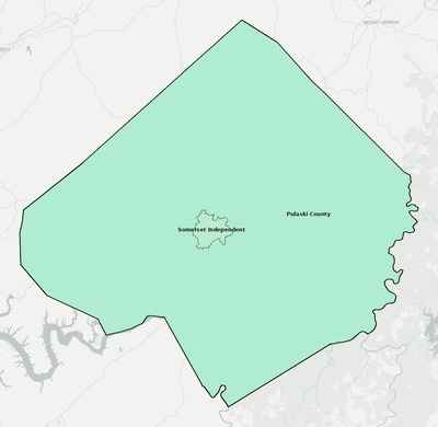 Pulaski County KY school district boundaries map