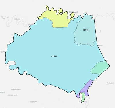 Robertson County KY ZIP code boundaries map