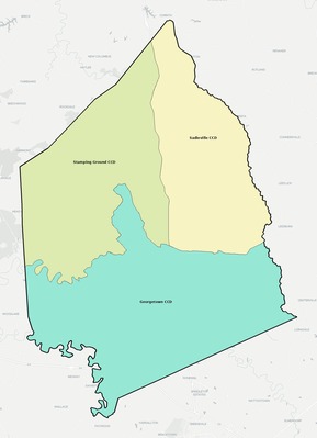 Scott County KY townships and subdivisions map