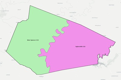 Spencer County KY townships and subdivisions map