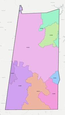 Todd County KY ZIP code boundaries map