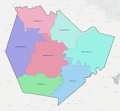 Warren County KY townships and subdivisions map