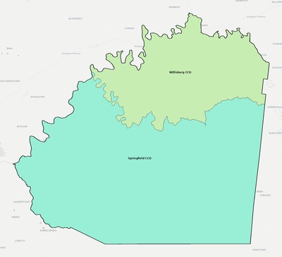 Washington County KY townships and subdivisions map