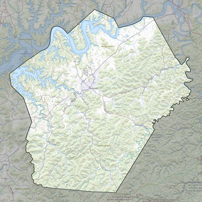 Wayne County KY USGS topo map