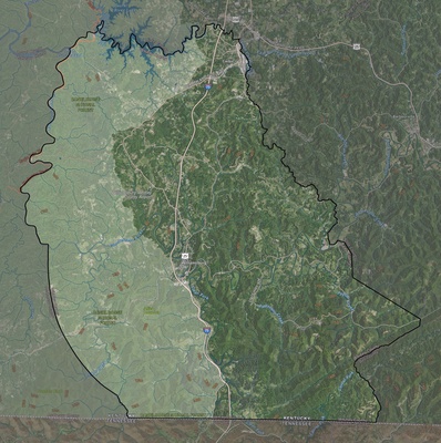 Whitley County KY USGS imagery and topo map