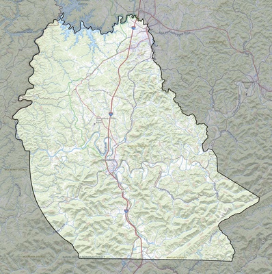 Whitley County KY USGS topo map
