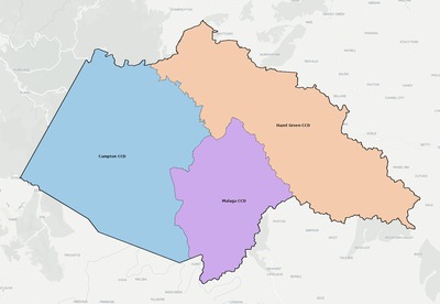 Wolfe County KY townships and subdivisions map