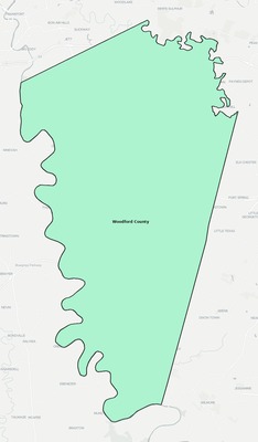 Woodford County KY school district boundaries map