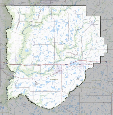 Acadia County LA USGS topo map