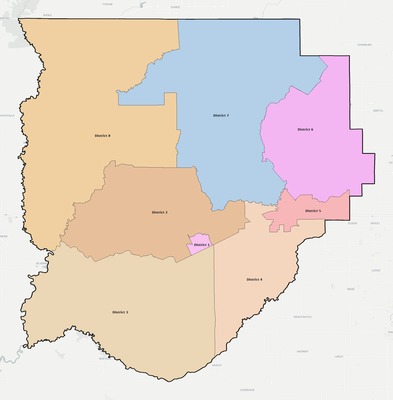 Acadia County LA townships and subdivisions map