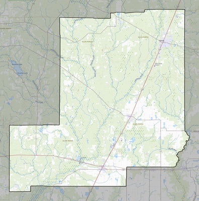 Allen County LA USGS topo map