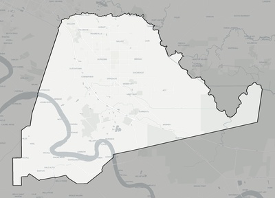 Ascension County LA county basemap context