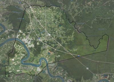 Ascension County LA USGS imagery and topo map