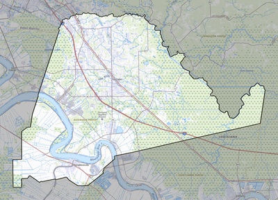 Ascension County LA USGS topo map