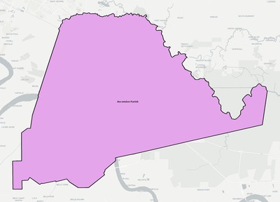 Ascension County LA school district boundaries map