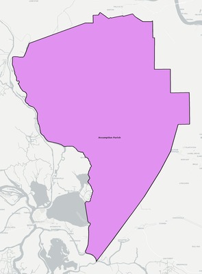 Assumption County LA school district boundaries map
