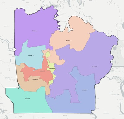 Avoyelles County LA townships and subdivisions map