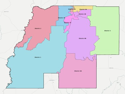 Beauregard County LA townships and subdivisions map