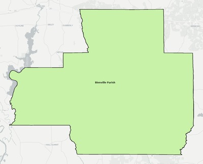 Bienville County LA school district boundaries map