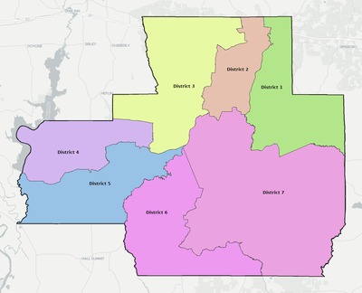 Bienville County LA townships and subdivisions map