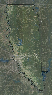 Bossier County LA USGS imagery and topo map