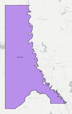 Caddo County LA school district boundaries map