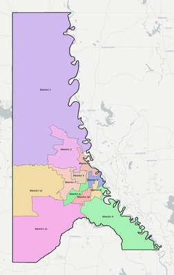 Caddo County LA townships and subdivisions map
