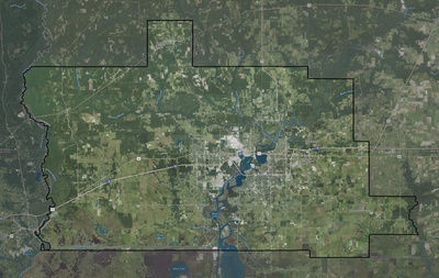 Calcasieu County LA USGS imagery and topo map