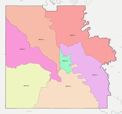 Caldwell County LA townships and subdivisions map