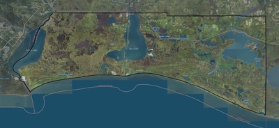 Cameron County LA USGS imagery and topo map