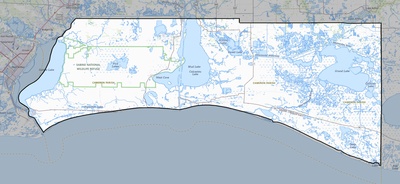 Cameron County LA USGS topo map