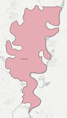 Concordia County LA school district boundaries map