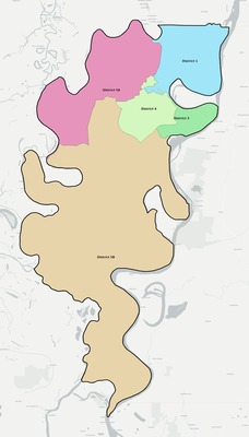 Concordia County LA townships and subdivisions map