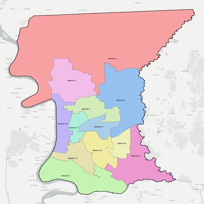 East Baton Rouge County LA townships and subdivisions map