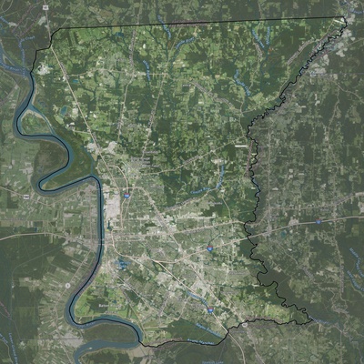 East Baton Rouge County LA USGS imagery and topo map
