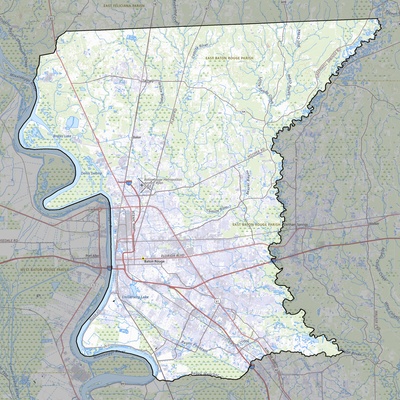 East Baton Rouge County LA USGS topo map