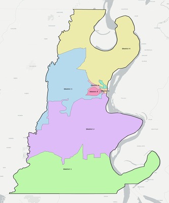 East Carroll County LA townships and subdivisions map