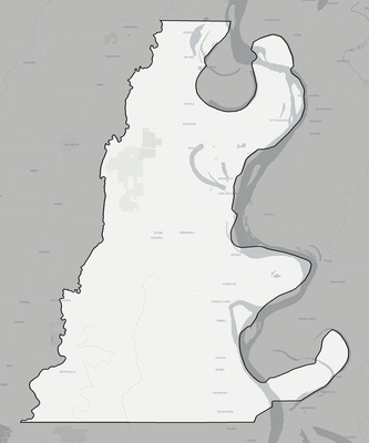 East Carroll County LA county basemap context